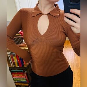 River Island cut out knit polo